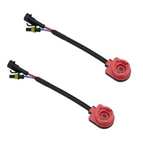 YDC 2X D2 D2S D2R D2C HID Xenon Bulb Adapters Wire Harness Connector Cable Socket for Replacement Ballast Application,Retrofit Project Headlight,Fog Lamp Red