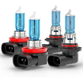 Compatible for Jeep Grand Cherokee Headlights 2011 2012 2013 2014 2015 2016 2017 2018, 9005 High Beam H11 Low Beam Halogen Headlight Bulbs, 6000k White, 300% Brightness, 4-Pack