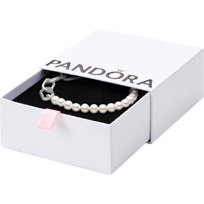 PANDORA ME Treated Freshwater Cultured Pearl Bracelet - Pearl Charm Bracelet for Women - Features 2 Connectors - Sterling Silver with White Treated Freshwater Cultured Pearl, With Gift Box