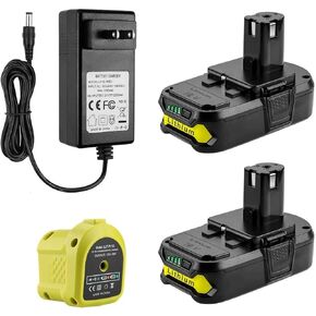 Powilling 8.0Ah Battery Replacement for Ryobi 18V Lithium ion Battery, 18 Volt Batteries for Ryobi One 18V Cordless Tools P108 P107 P105 P104 P103(2Pack)