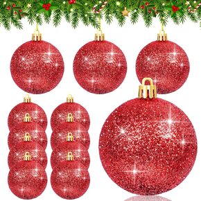 48Pcs Mini Christmas Balls Christmas Tree Decoration Ornaments Glitter Christmas Hanging Balls for Christmas Tree Party Indoor Outdoor Decoration(Light Blue,Silver,White,Dark Blue, 1.2inch-48pcs)