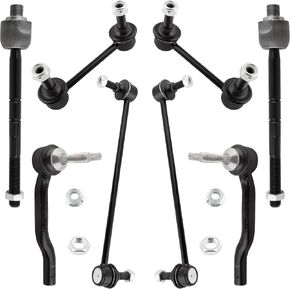 BOXI (Set of 8) Front Rear Sway Bar Inner Outer Tie Rods Fit for Ford Fusion 2013-2018 / Edge 2015-2018 / for Lincoln MKZ 2013-2018 / MKX 2016-2018 | Replace ES801110 ES801109 EV801122 K750740 K750744