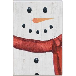 Simply Said Small Talk Rectangle - Snowman - A Wintertime Reminder of Joy and Fun - Real Wood Sign - Hand Crafted In USA