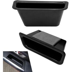 2 PCS Car Door Storage Box, Front Door Side Car Storage Tray, Car Interior Accessories, Compatible with 2015-2024 Ford Mustang (Black)