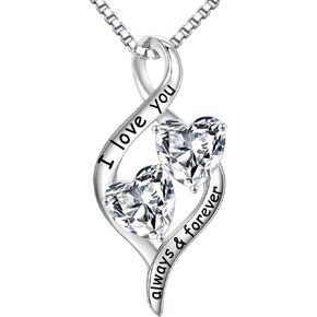 MOOSEA Moissanite Necklace Gifts for Women - 2CT Heart Moissanite Necklace D Color VVS1 Clarity Lab Created Necklace Anniversary Gifts for Wife Birthday Gifts for Mom Wife Grandma