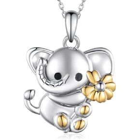 Elephant Necklaces for Women 925 Sterling Silver Elephant Pendant Necklace Cute Animal Elephant Jewelry Gifts for Women Elephant Gifts