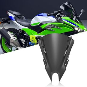 لـ Ninja 500 Ninja 500 se Ninja500se Ninja 500 se 2024 ملحقات مزدوجة الفقاعات للزجاج الأمامي للدراجات النارية والزجاج الأمامي منحرف الرياح (رمادي)