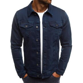 Men's Casual Classic Denim Jacket Slim Fit Fashion Jean Coat