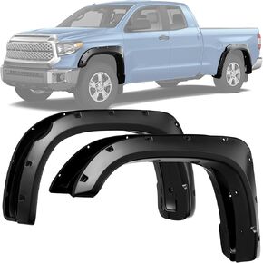 YITAMOTOR Front Rear Fender Flares Compatible with 2022-2024 Toyota Tundra, Pocket Riveted Truck Wheel Fenders, Smooth Black Well Guards
