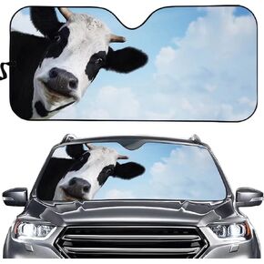 Front Windshield Sun Shade Cow Universal Foldable Auto Sunshade Blocks UV Rays Sun Visor Protector