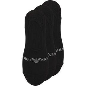 Emporio Armani Men's Cotton 3-Pack Footie Socks
