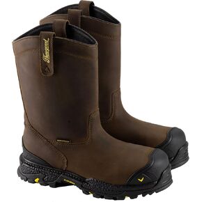 Thorogood Infinity FD 11" Waterproof Composite Toe Wellington Boots for Men with Full-Grain Leather and Self-Cleaning Anti-Fatigue Traction Outsole; EH Rated, Studhorse - 8.5 M US