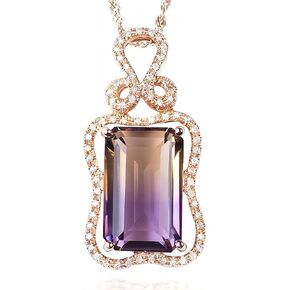 Gemstone Necklace for Women, 18K Rose Gold, Natural Stones, Elegant Design, Mother's Day, Birthday, Thanksgiving Gifts for Women