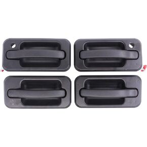 NewYall Black Front Rear Left and Right Exterior Door Handle Set for Hummer H2 2003-2009