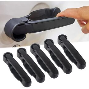 Door Handles Kit Compatible with 2007-2018 Jeep Wrangler JK JKU 4 Door No Pressing Button Release Exterior Handles (Black, 5PCS) in Kuwait