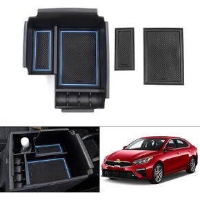 Autorder Lower Center Console Organizer for 2024 Kia EV9 Accessories Bottom Center Console Insert Tray with Cup Holder Storage Box