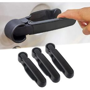 Door Handles Kit Compatible with 2007-2018 Jeep Wrangler JK JKU 4 Door No Pressing Button Release Exterior Handles (Black, 5PCS)