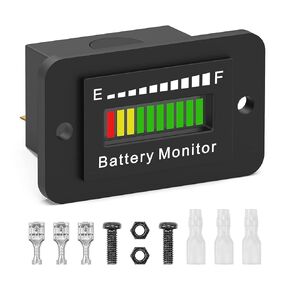 BM210 12V 24V 36V 48V 60V 72V Battery Meter Waterproof LED Battery Voltage Display Acid&Lithium Battery Gauge Meter for Golf Cart EZGO Club CAR and Most Car