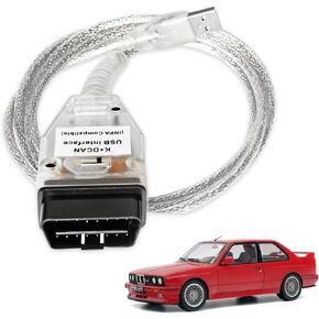 K DCAN Cable for BMW OBD2 Scanner Diagnostic Tool,K+CAN Cable with Switch Original FT232RL Chip, USB to OBD2 Cable,Cable obdii for BMW E Series 1998-2019 Models, Work with Windows XP/7 32bit System