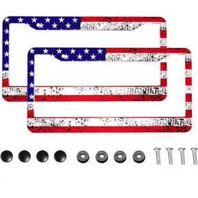 Hunting Camouflage License Plate Frames 2 Pack Aluminum License Plate Holder 2 Hole with Screws