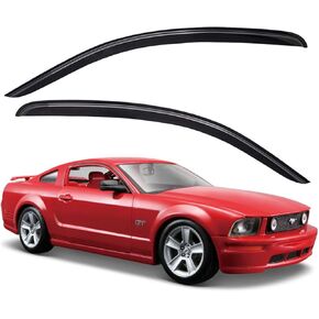 Lightronic WV92513 Outside-Mount Side Window Visors Deflectors Vent Rain Guards, Dark Smoke, 2-Pieces Set, Fits 2005-2009 Ford Mustang Coupe