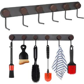 Detailing Brush Holder Car Detailing Organizer Self-adhesive Wall-Mounted Hanger Rack for Car Auto Detailing Supplies, Auto Detailing Brushes Set, Cleaning Towels,Car Cleaning Tools