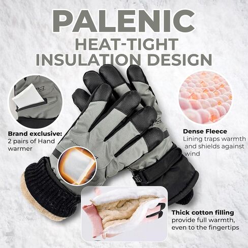 Ski Snow Winter Gloves Women Men with Hand Warmers, Touchscreen Fingers, Waterproof Windproof, -20℉ Cold Weather, Insulated Breathable in Saudi Arabia