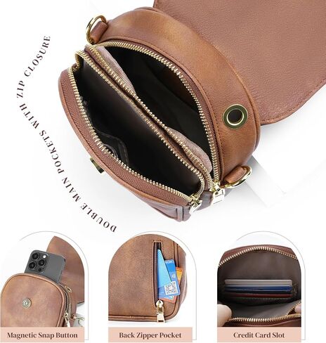 ZOPPEN Small Crossbody Purse Cell Phone Purse Card Holder, Vegan Pu Leather Crossbody Bags for Women Trendy Travel Purse in Saudi Arabia