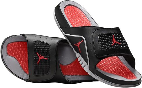 Nike Jordan Hydro 4 Retro Men's Slides (532225-060, Black/Cement Grey/Fire Red) in Saudi Arabia