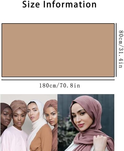 Crinkle Hijabs Scarf Solid Viscose Headscarf Wraps Muslim Women Hijab Islamic Turban Headbands in Kuwait