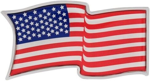Universal Emblem Badge Decal Sticker USA America Flag 3" x 2-5/8" ABS Plastic in Kuwait