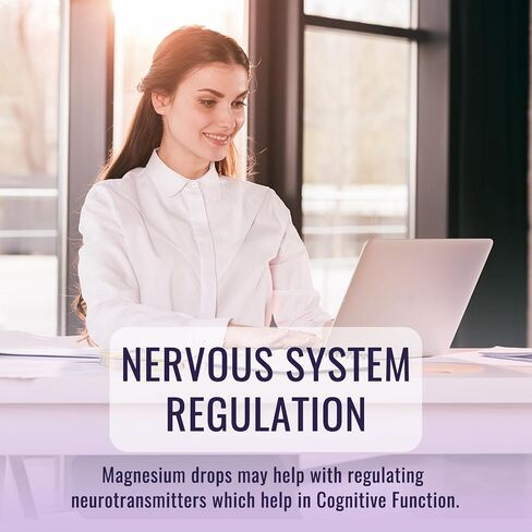 Triple Magnesium Complex Supplement, Magnesium Glycinate, threonate, Citrate Liquid Drops 200mg with Ashwagandha, CoQ10, Vitamin B6, C, D, Zinc - Vegan Mix Berry Flavor in Saudi Arabia