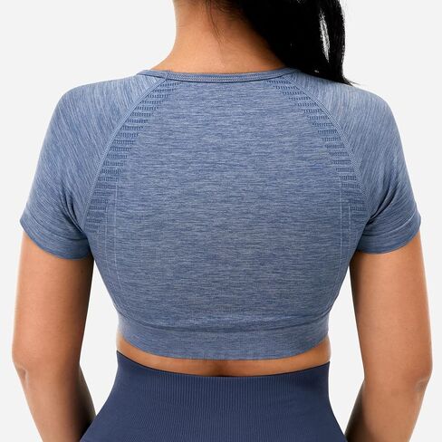 YEOREO Amplify Seamless Short Sleeve Women's Crop Top Gym Yoga Tops Workout Shirts Tee in Saudi Arabia