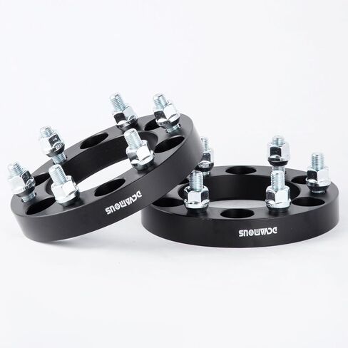 فواصل عجلات DCVAMOUS 4PC باللون الأسود مقاس 6x5.5 6x139.7 مقاس 1 بوصة مع مسامير مقاس 14x1.5 متوافقة مع سيارة Chevy GMC Express Suburban Silverado 1500 Tahoe | يوكون سييرا 1500 | 1999-2024 اسكاليد | 2019-2024 رام1500 in Kuwait