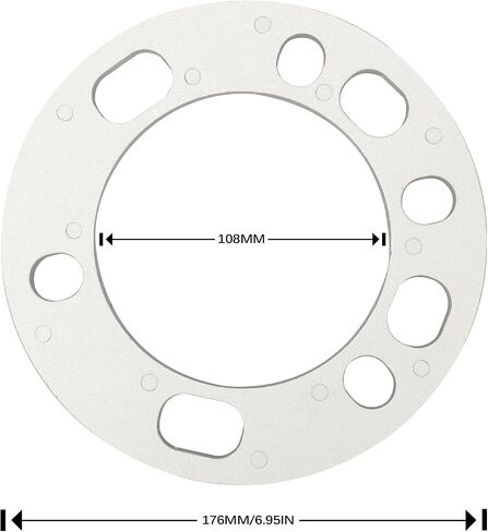 فواصل عجلات IRONTEK 12 مم (1/2 بوصة) (تجويف المحور 108 مم) تناسب 5x5.5، 5x139.7 مم، 5x135 مم، 6x5.5، 6x135 مم، 6x139.7 مم نمط مسمار العجلة 0.5 بوصة ملحق عجلة 2 قطعة in Saudi Arabia