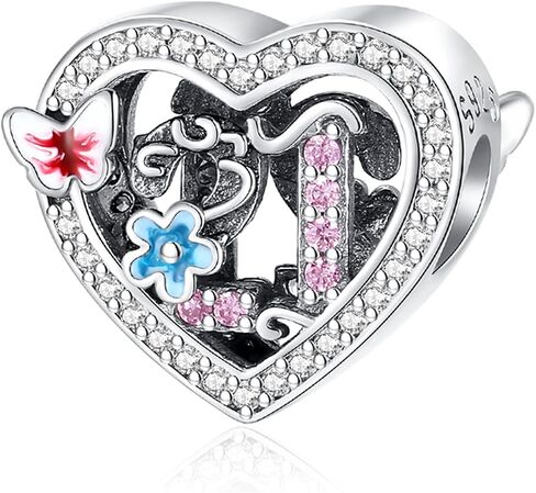 Birthstone S925 Sterling Silver Pendant Dangle Beads Happy Birthday Charms for Bracelets and Necklaces for Women Friends in Saudi Arabia