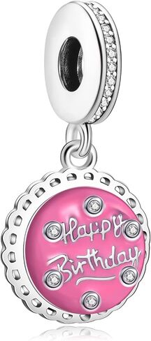 Birthstone S925 Sterling Silver Pendant Dangle Beads Happy Birthday Charms for Bracelets and Necklaces for Women Friends in Saudi Arabia