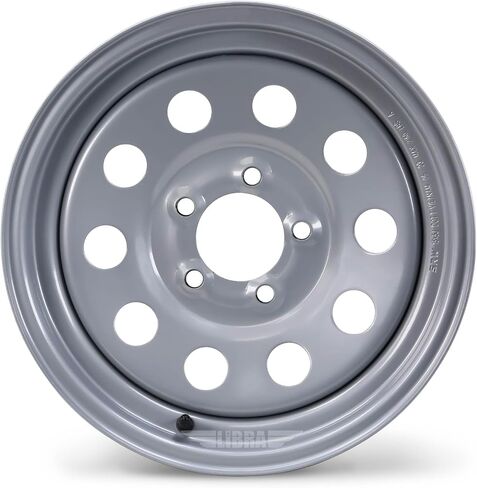Trailer Tire Wheel Assembly ST205/75R15 8-Ply D 107M 5 Lug on 4.5" PCD Silver Mod Rim, SET 2 in Saudi Arabia