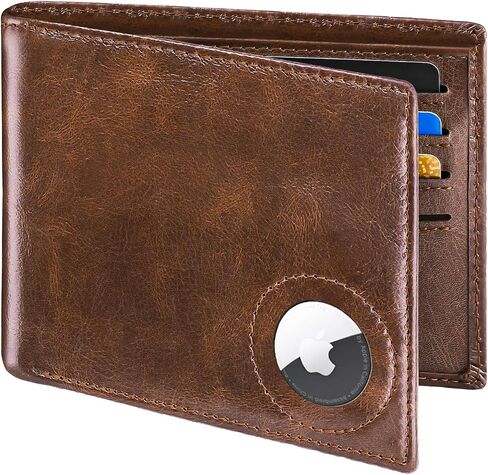 Slim Leather RFID Smart Apple Airtag Wallet for Men With Airtag Holder Best Wallet in Saudi Arabia