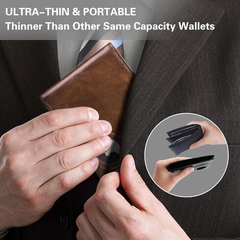 Slim Leather RFID Smart Apple Airtag Wallet for Men With Airtag Holder Best Wallet in Saudi Arabia