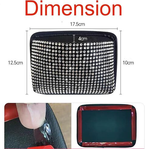 Dotesy Bling Bling Car Seat Side Pocket Organizer Sparkling Crystal Mini Storage Bag Holder Tray Pouch Vehicle Seat Gap Filler for Pen Phone Document Registration Notepad (Purple) in Saudi Arabia