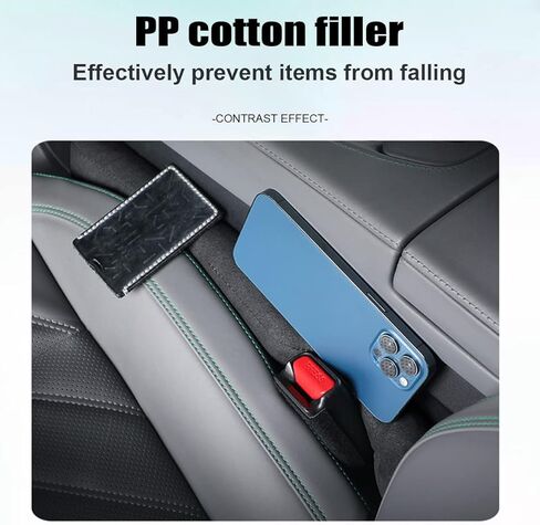 وسادة حشو فجوات مقعد السيارة من زيبيلو، عبوتان من حشو الفجوات العالمية لمنع الأشياء من السقوط، منظم يملأ الفجوة بين المقعد ووحدة التحكم للهاتف المحمول، ملحقات داخلية لشاحنة سيارات الدفع الرباعي (بني) in Kuwait