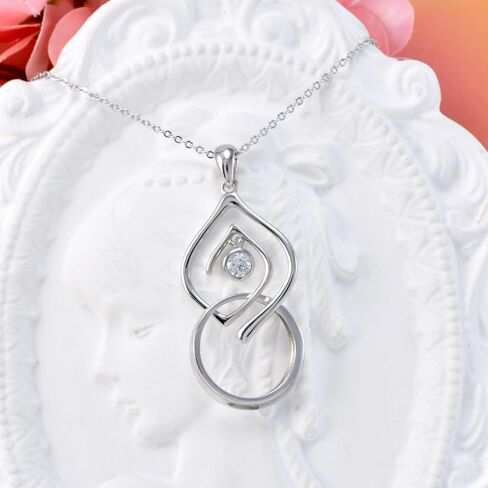 Ring Holder Necklace for Women Sterling Silver Open Ring Keeper Necklaces Wedding Engagement Dainty CZ Rhombus Jewelry Gifts for Wife Mom Girlfriend Nurse Doctor Anniversary Valentines Birthday in Saudi Arabia
