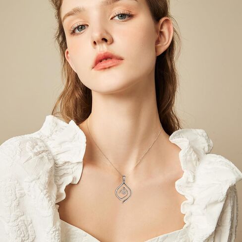 Ring Holder Necklace for Women Sterling Silver Open Ring Keeper Necklaces Wedding Engagement Dainty CZ Rhombus Jewelry Gifts for Wife Mom Girlfriend Nurse Doctor Anniversary Valentines Birthday in Saudi Arabia