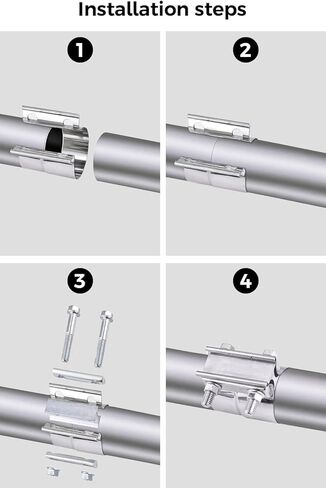 مشبك شريط عادم مشترك 2.5 بوصة - مشبك شريط عادم مشترك من الفولاذ المقاوم للصدأ 2 حزمة in Kuwait
