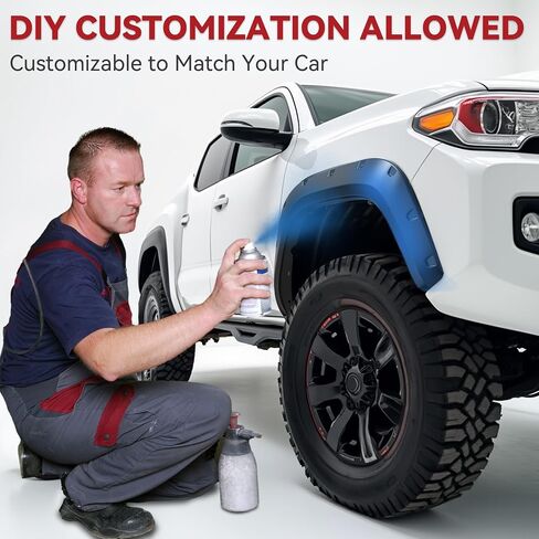 YITAMOTOR Front Rear Fender Flares Compatible with 2022-2024 Toyota Tundra, Pocket Riveted Truck Wheel Fenders, Smooth Black Well Guards in Kuwait