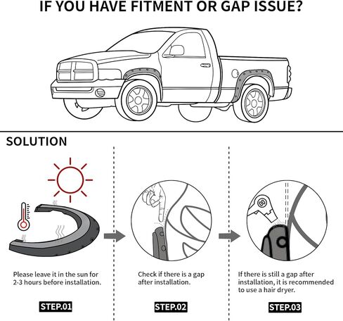 YITAMOTOR Front Rear Fender Flares Compatible with 2022-2024 Toyota Tundra, Pocket Riveted Truck Wheel Fenders, Smooth Black Well Guards in Kuwait