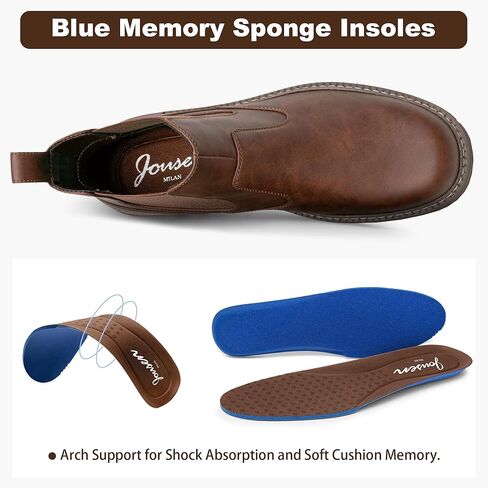 Jousen Mens Boots Retro Mens Casual Boots Chelsea Boots Mens Slip On Boots for Men in Kuwait