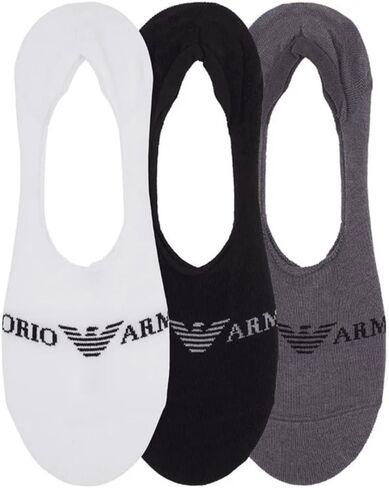 Emporio Armani Men's Cotton 3-Pack Footie Socks in Saudi Arabia