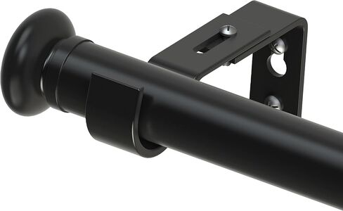 Duty Curtain Rods for Windows 33 to 52Inch - 1Inch Black Curtain Rod Set Adjustable any Length,Durable Stainless Steel,Easy Assembly,Heavy - Duty for Windows,Modern Home Décor in Saudi Arabia